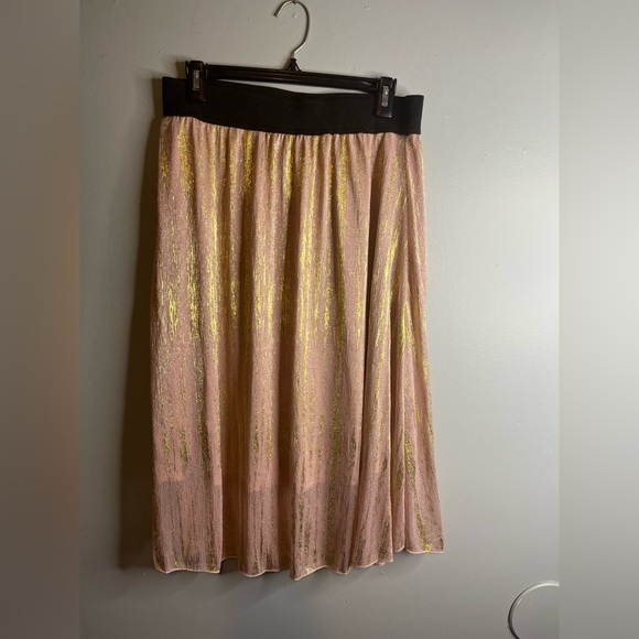 LuLaRoe Gold Sequin Midi A-Line Skirt - Picture 1 of 2